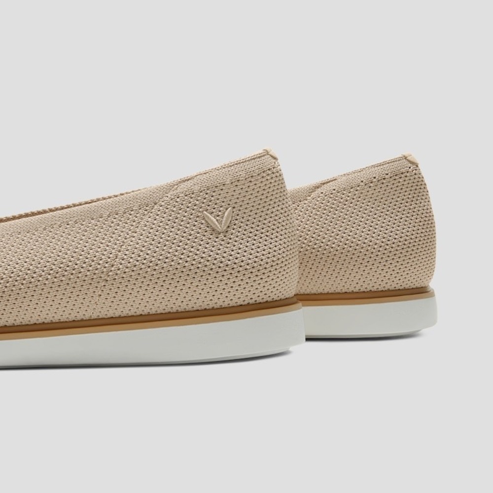 VIVAIA Beige Knit Square Toe Comfort Flats Slip On Shoes EU/39 US/8 - Picture 7 of 12